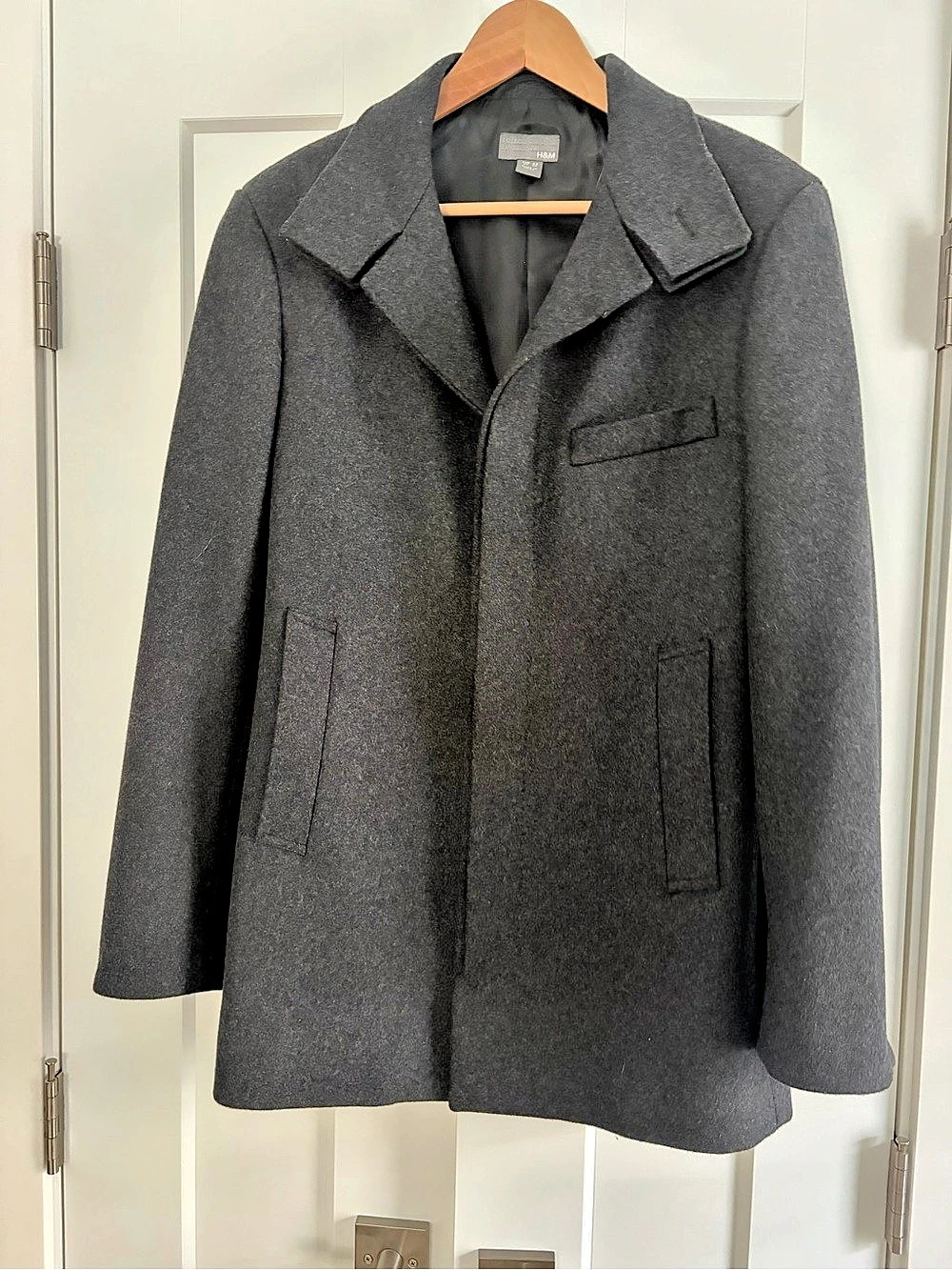 H&M Men's Gray Pea Coat US 36 Like New